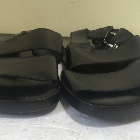 Burberry NEW Leather Strap Buckle Minimalist  Sandals Flats Shoes Unisex Black - Picture 14 of 16